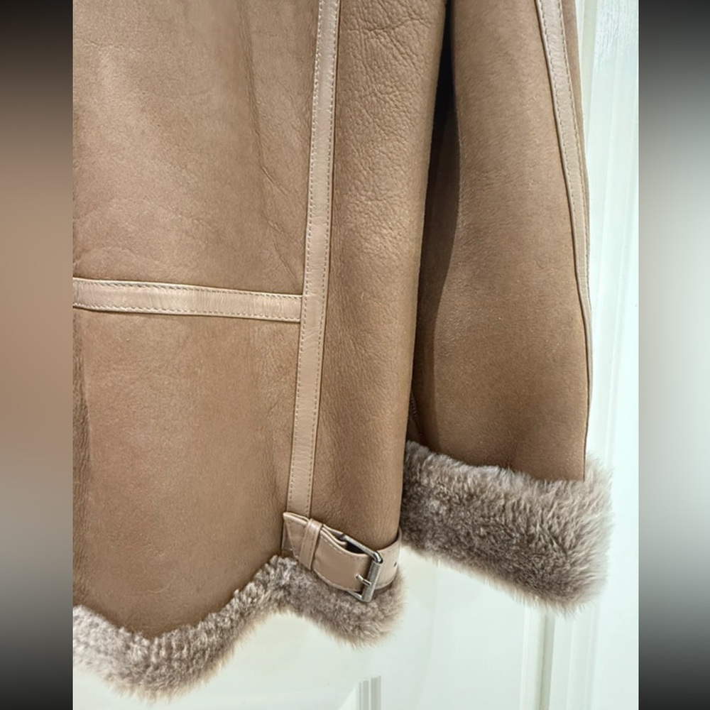 Luxurious Real Shearling Aviator Jacket - Picture 9 of 10